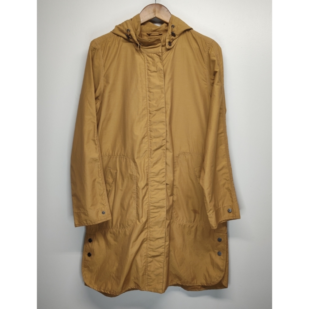 b. young Impermeable Rain Coat Women Sze 38 (M) Beige Caramel Full Zip Outerwear